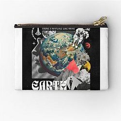 No Matter How Far You Go, Earth is Always Home - Vintage Space Exploration Poster Zipper Pouch