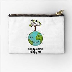 Happy Earth Zipper Pouch