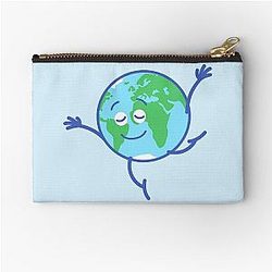Cute planet Earth dancing graciously Zipper Pouch