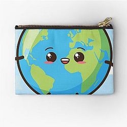 Cute Kawaii conscious eco Earth 1 Zipper Pouch