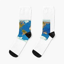 Earth from space,flat Mercator projection (E0500381) Socks