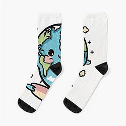 Cute earth planet colorful Socks