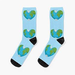 Heart-shaped earth Socks