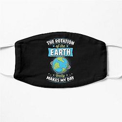 The Rotation of the Earth Really Makes My Day - Earth Day Pun 2023 Earth Day Party Favors and Merch Collection Flat Mask