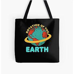 Rotation Of The Earth - Flat Earth Theory All Over Print Tote Bag