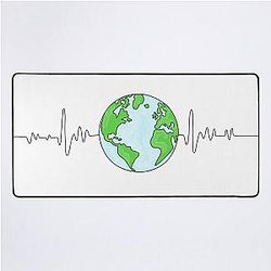 Earth heart beat Illustration, Earth pulse, Mother Earth Desk Mat