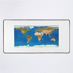 Earth from space,flat Mercator projection (E0500381) Desk Mat