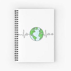 Earth heart beat Illustration, Earth pulse, Mother Earth Spiral Notebook