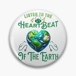 Earth Day Heartbeat Of The Earth Pin