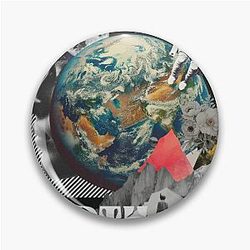 No Matter How Far You Go, Earth Is Always Home - Vintage Space Exploration Poster Pin