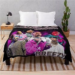 2025 Chris Brown Concert Shirt, Brown Breezy Tour Throw Blanket