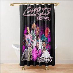 Chris Brown Concert Shirt, Chris Brown Breezy Tour Shower Curtain