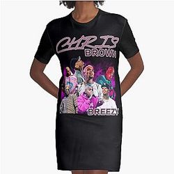 2025 Chris Brown Concert Shirt, Chris Brown Breezy Tour Graphic T-Shirt Dress