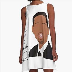 Will Smith Slapping Chris Rock and A-line dress