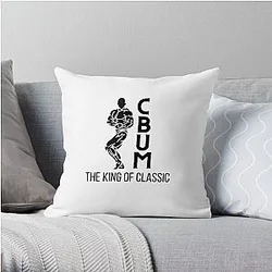 Chris Bumstead Pillows - Christopher Bumstead Or Cbum,The King Of Classic T-Shirt Throw Pillow RB2801