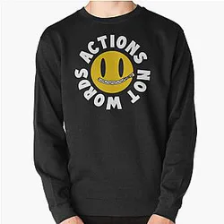 Chris Bumstead Sweatshirts - Cbum Fitness Merch Actions Not Words Pullover Sweatshirt RB2801