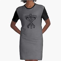 Christian Death Cross and Bones (black) Graphic T-Shirt Dress