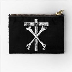 Christian Death Cross and Bones (white) Zipper Pouch