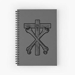 Christian Death Cross and Bones (black) Spiral Notebook