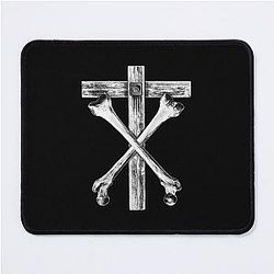Christian Death Cross and Bones (white) Mouse Pad
