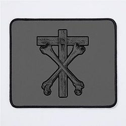 Christian Death Cross and Bones (black) Mouse Pad