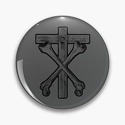 Christian Death Cross and Bones (black) Pin