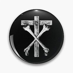 Christian Death Cross and Bones (white) Pin