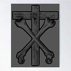 Christian Death Cross and Bones (black) Poster