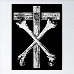 Christian Death Cross and Bones (white) Poster