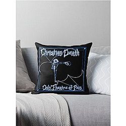 Christian Death Classic Blue Throw Pillow