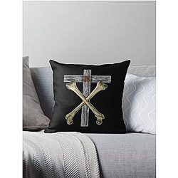 Christian Death Cross and Bones Throw Pillow