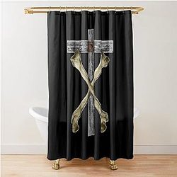 Christian Death Cross and Bones Shower Curtain