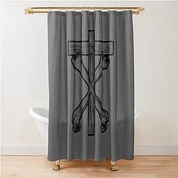 Christian Death Cross and Bones (black) Shower Curtain