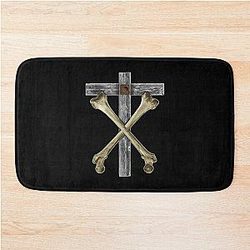 Christian Death Cross and Bones Bath Mat