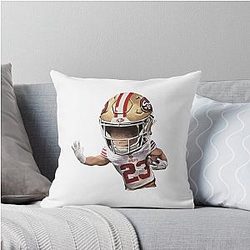 San Francisco 49ers Christian McCaffrey Throw Pillow
