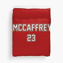Christian McCaffrey San Francisco 49ers Duvet Cover