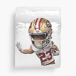 San Francisco 49ers Christian McCaffrey Duvet Cover
