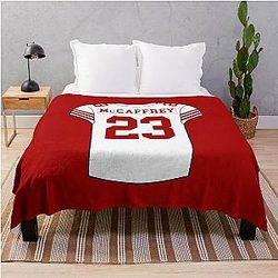 Christian McCaffrey Away Jersey Throw Blanket