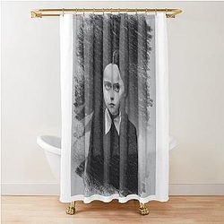 Wednesday Addams - The Addams Family Sketched Art Christina Ricci Shower Curtain