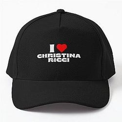 I Love Christina Ricci White Fonts Baseball Cap