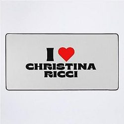 I Love Christina Ricci Black Desk Mat