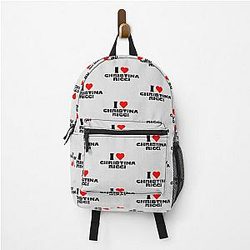 I Love Christina Ricci Black Font Backpack