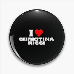 I Love Christina Ricci White Font Pin
