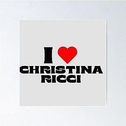 I Love Christina Ricci Black Graphic Poster