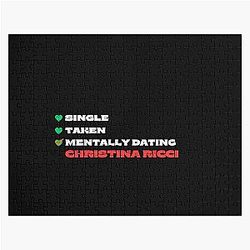 Mentally Dating Christina Ricci White Font Jigsaw Puzzle