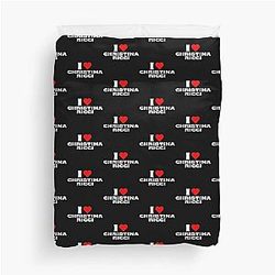 I Love Christina Ricci White Font Duvet Cover