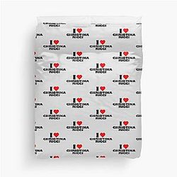 I Love Christina Ricci Black Duvet Cover