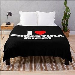 I Love Christina Ricci White Throw Blanket