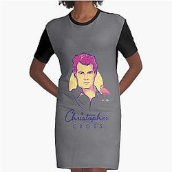 Christopher Cross Vestido de camiseta gráfica
