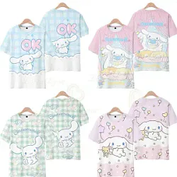 Anime Cinnamoroll Cartoon Summer Short Sleeve T Shirt